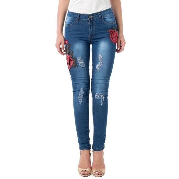 Floral Fusion Jeans - Fastbizstore