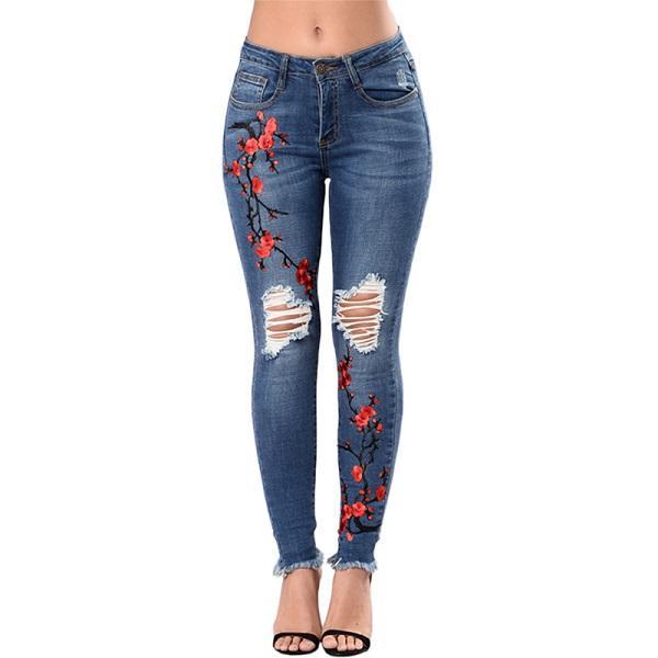 Floral Fusion Jeans - Fastbizstore