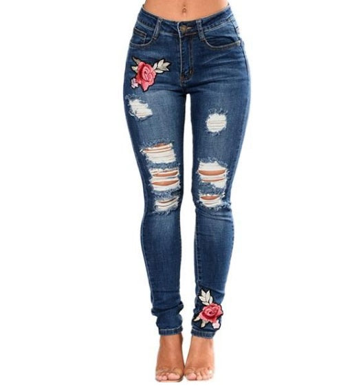 Floral Fusion Jeans - Fastbizstore